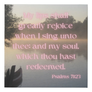 Psalms 71:23 Bible Verse KJV Pic Wall Art