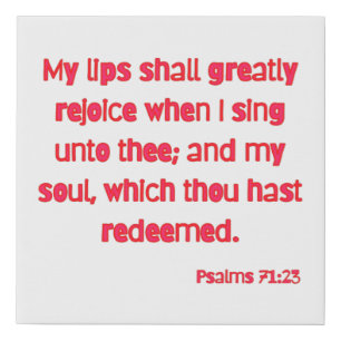 Psalms 71:23 Bible Verse KJV Wall Art