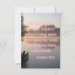 Psalms 71:23 KJV Bible Verse Pic Flat Greeting Card