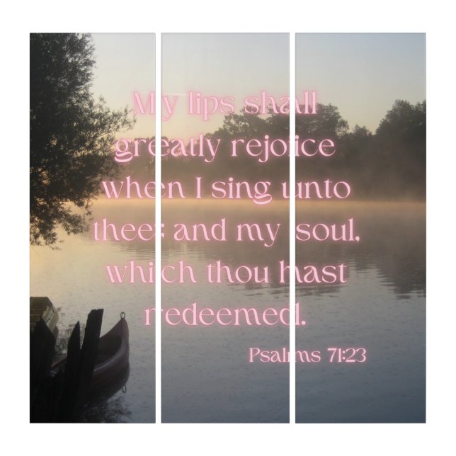 Psalms 71:23 KJV Bible Verse Pic Wall Art (Front)