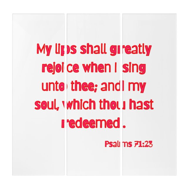 Psalms 71:23 KJV Bible Verse Wall Art (Front)