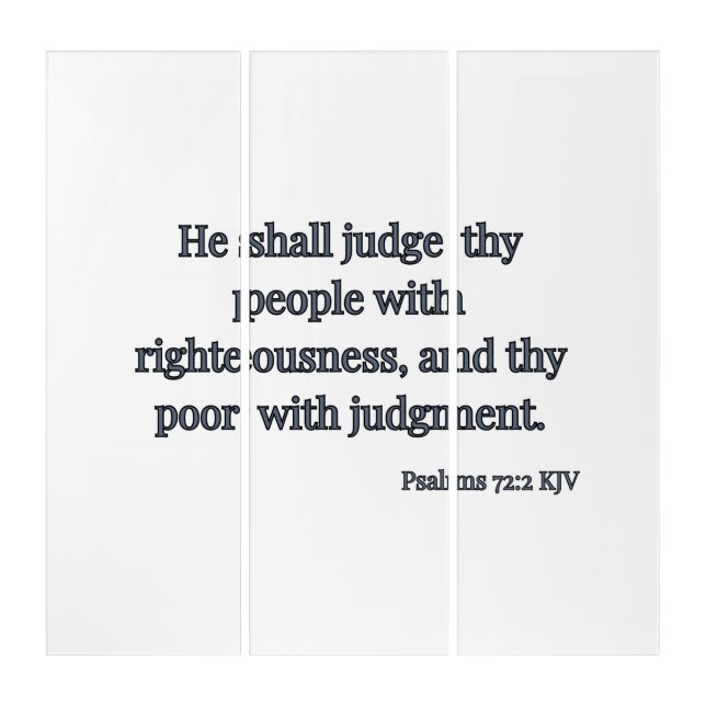 Psalms 72:2 KJV Bible Verse Wall Art (Front)