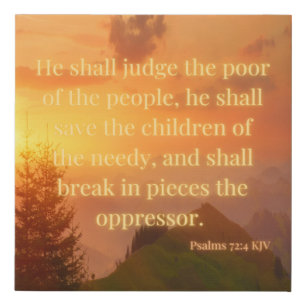 Psalms 72:4 Bible Verse KJV Pic Wall Art