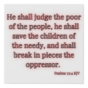 Psalms 72:4 Bible Verse KJV Wall Art