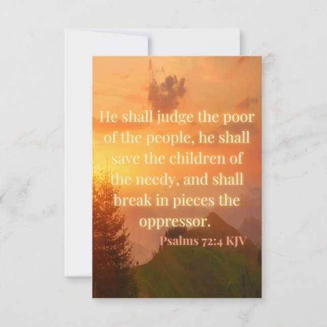 Psalms 72:4 KJV Bible Verse Pic Flat Greeting Card (Front)
