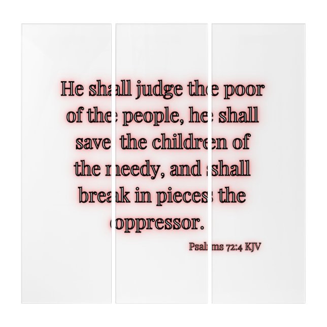Psalms 72:4 KJV Bible Verse Wall Art (Front)