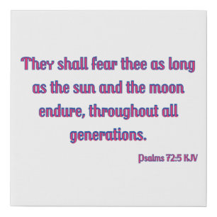 Psalms 72:5 Bible Verse KJV Wall Art