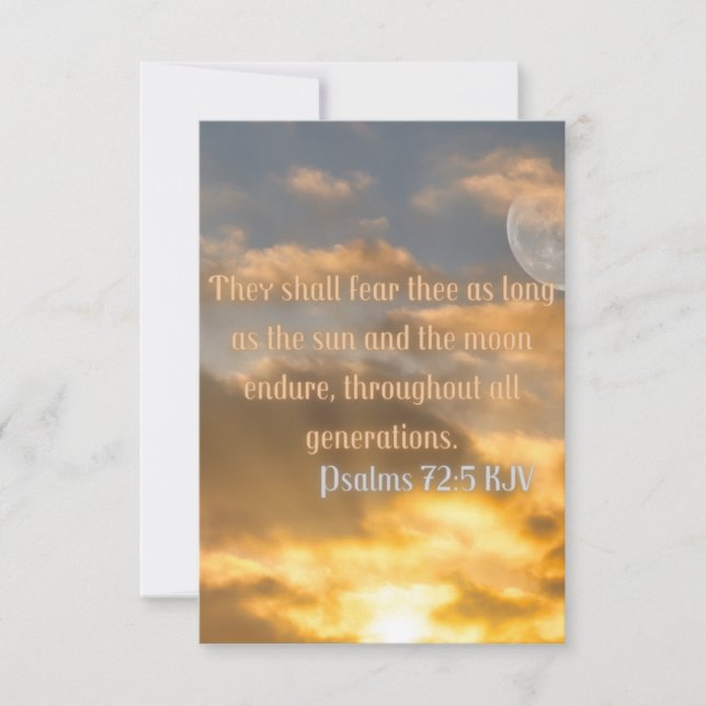 Psalms 72:5 KJV Bible Verse Pic Flat Greeting Card (Front)