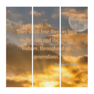 Psalms 72:5 KJV Bible Verse Pic Wall Art