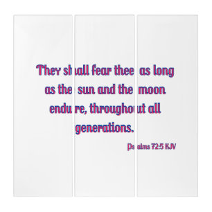 Psalms 72:5 KJV Bible Verse Wall Art