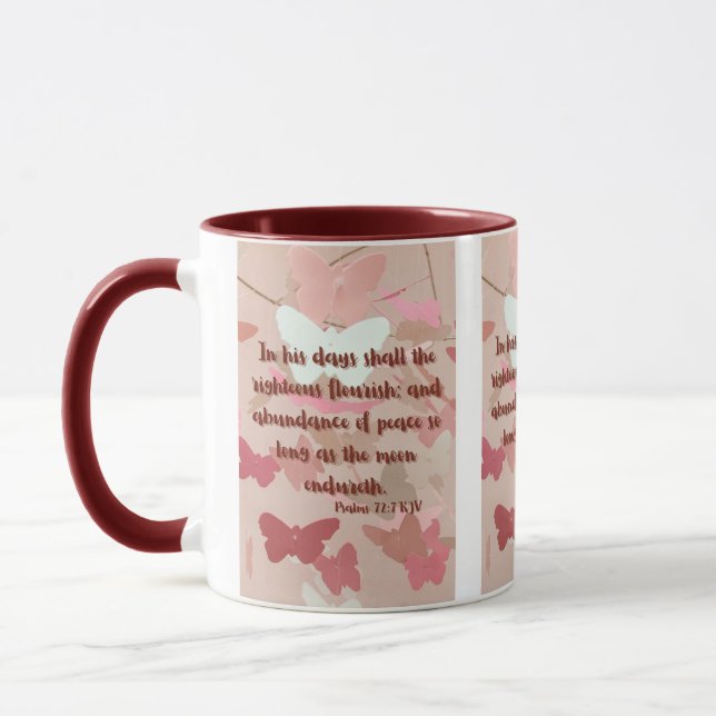 Psalms 72:7 KJV Bible Verse Pic Two-Tone Mug (Left)