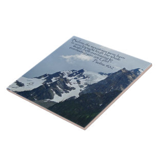 Psalms 90:2 Rocky Mountains Inspirational Ceramic Tile