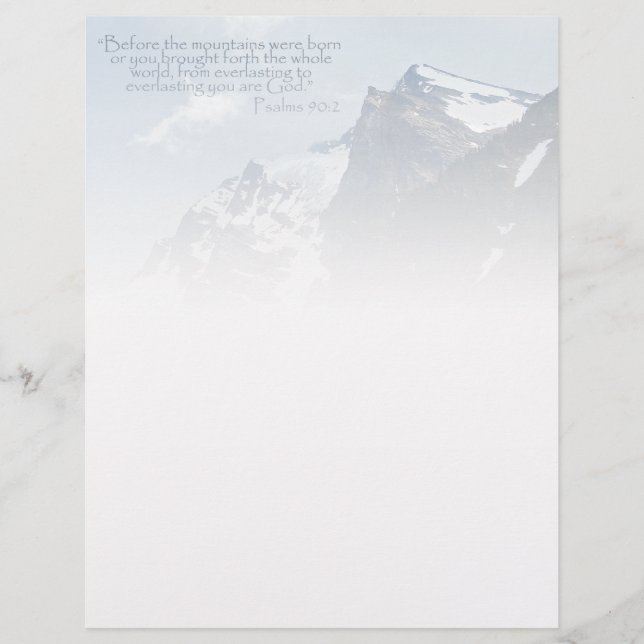 Psalms 90:2 Rocky Mountains Inspirational Letterhead (Front)