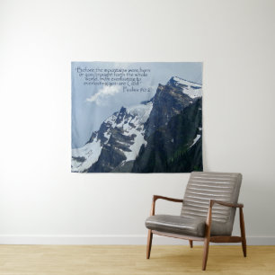 Psalms 90:2 Rocky Mountains Inspirational Tapestry