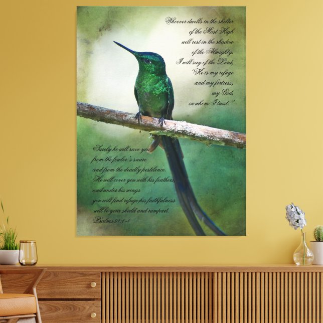 Psalms 91:1-4 Inspirational Canvas Print (Insitu(LivingRoom))