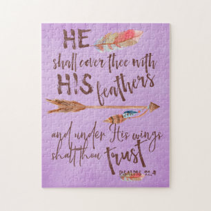 Psalms 91.4 Bible Verse Jigsaw Puzzle
