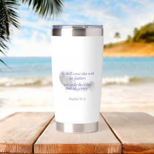 Psalms 91:4 He shall cover thee with his feathers Insulated Tumbler