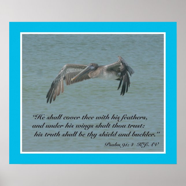 Psalms 91:4 Scripture Print (Front)