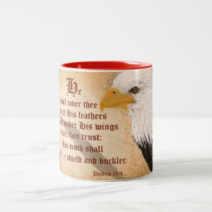 Psalms 91:4 Two-Tone coffee mug