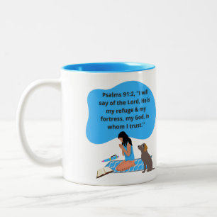 Psalms 91 Accent Pillow Two-Tone Coffee Mug