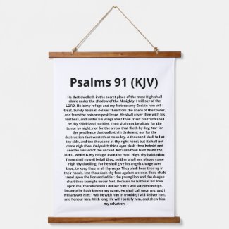 Psalms 91 (KJV) Scripture Quote with Black Text