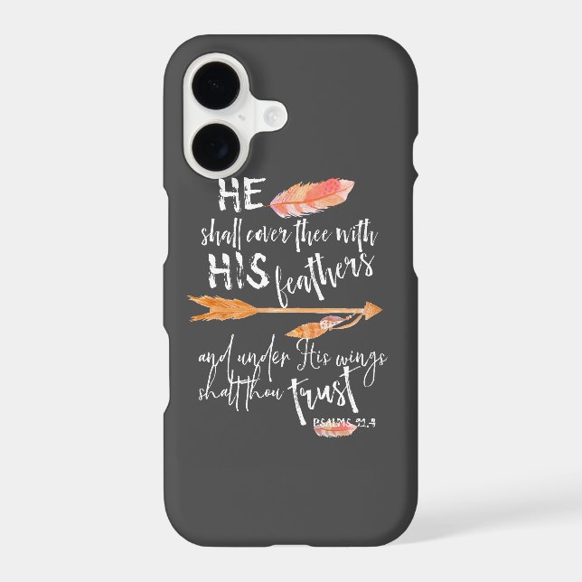Psalms 91 Scripture Quote Iphone Case (Back)