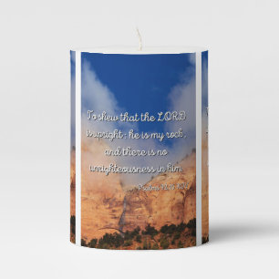 Psalms 92:15 Bible Verse Pillar Candle