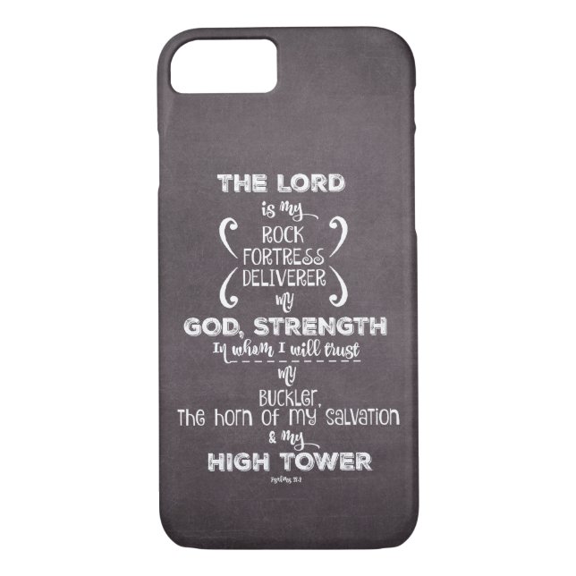 Psalms Bible Verse Case-Mate iPhone Case (Back)