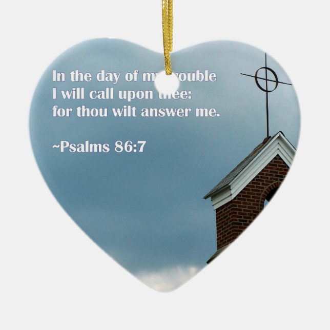 Psalms Bible Verse Religious Christmas Ornament (Front)