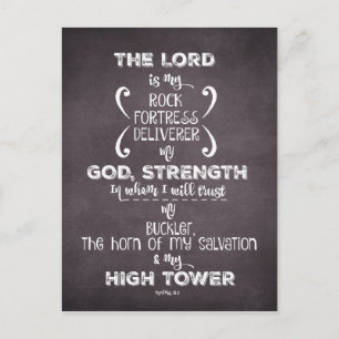 Psalms Bible Verse: Rock and High Tower Postcard