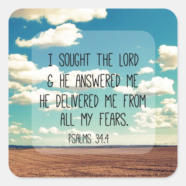 Psalms Bible Verse Square Sticker (Front)