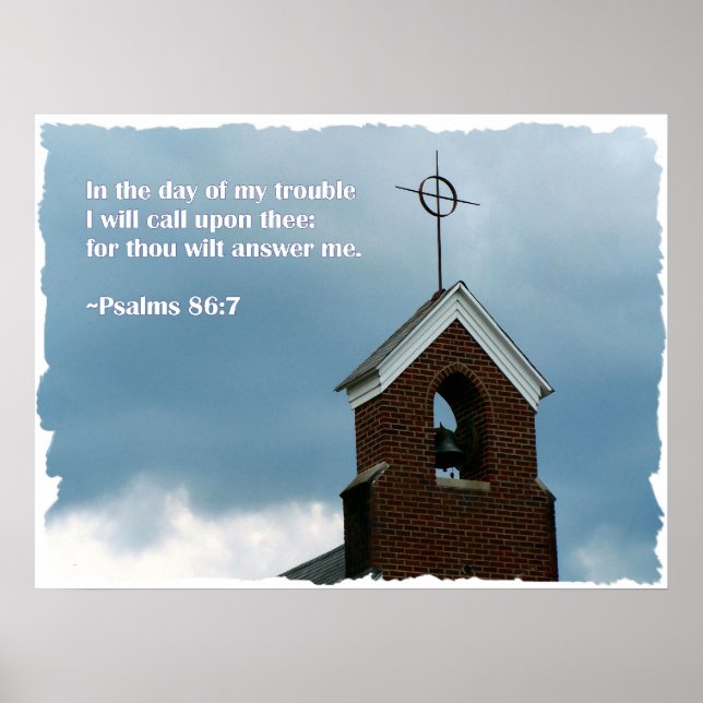 Psalms Bible Verse Steeple Christian Poster (Front)
