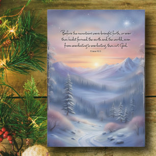 Psalms Bible Verse Winter Landscape Christmas Holiday Card