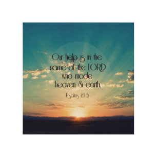 Psalms Bible Verse with Sunrise Wood Wall Art