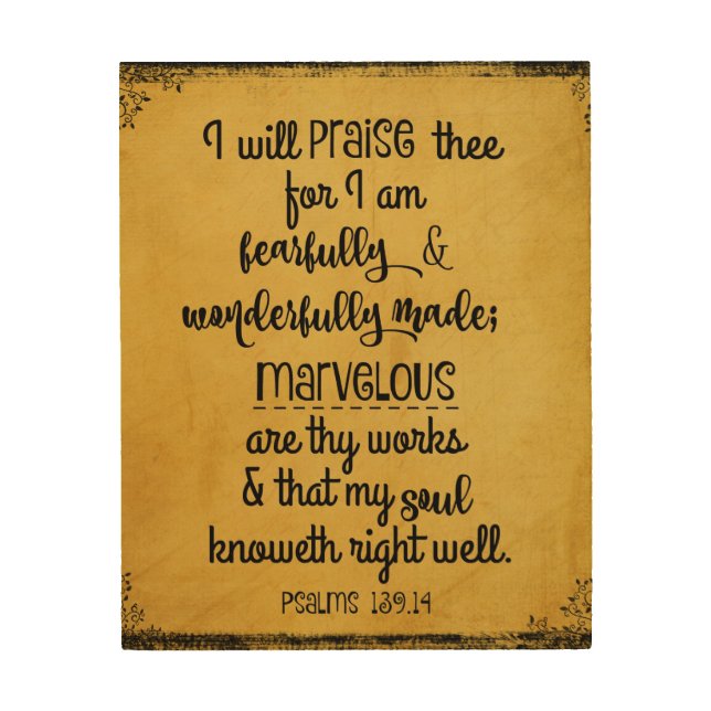 Psalms Bible Verse Wood Wall Decor (Front)