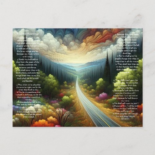 Psalms chapter 91 Road Going Into The Far Postcard