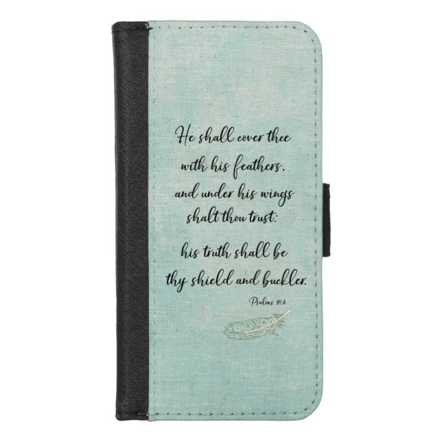 Psalms Cover With Feathers KJV Bible Verse (Front)