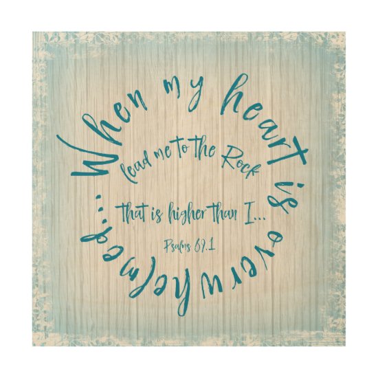 Psalms Lead me to the Rock Bible Verse Circle Wood Wall Art