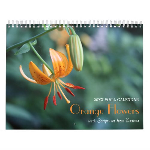 Psalms  Orange Flowers Calendar