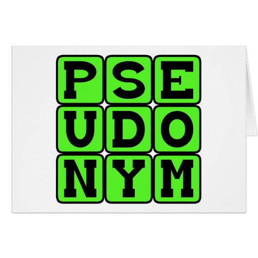 Pseudonym, Alias Cards (Front Horizontal)