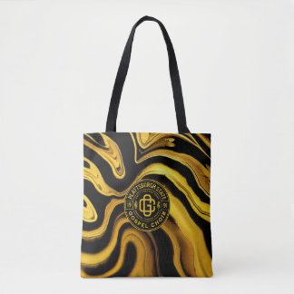 PSGC Logo With Black & Gold Fluid Tote Bag