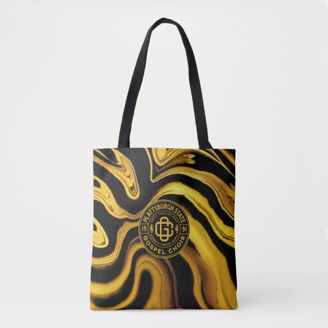 PSGC Logo With Black & Gold Fluid Tote Bag  (Front)