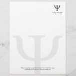 Psi symbol professional psychologist letterhead<br><div class="desc">Psi symbol professional psychologist letterhead template. Elegant logo company stationery for psychology office,  private practice,  clinic,  entrepreneur etc. Classy layout design with stylish typography. Make your own stationery paper. Customizable color text for custom address,  phone,  email and website. Start your business today!</div>