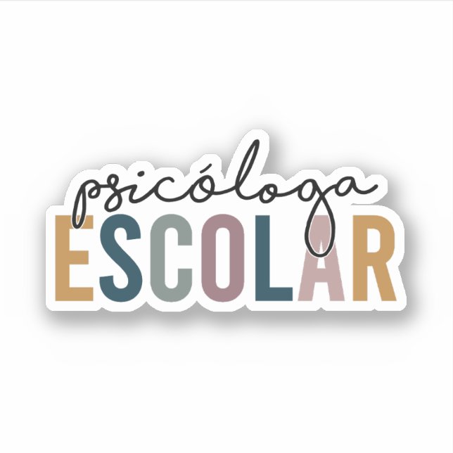 Psicóloga Escolar | School Psychologist Sticker (Front)