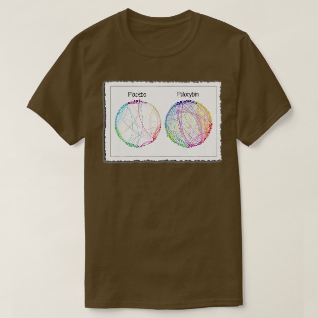 Psilocybin Brain Scan Image Psychedelic Science  T-Shirt (Design Front)