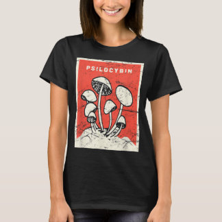 Psilocybin   Retro Psychedelic Magic Mushrooms  T-Shirt