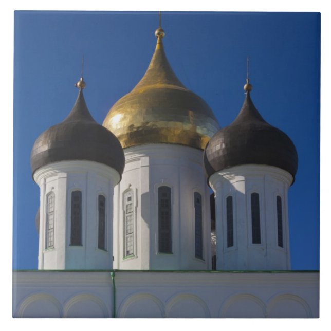 Pskov Kremlin and Trinity Cathedral Ceramic Tile (Front)