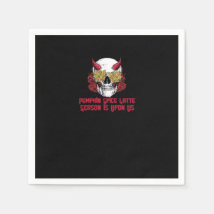 PSL Pumpkin Spice Latte Season Autumn Skull Napkins