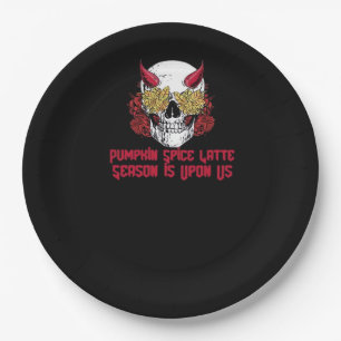PSL Pumpkin Spice Latte Season Autumn Skull  Paper Plates