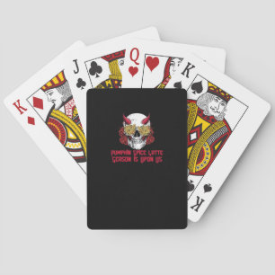 PSL Pumpkin Spice Latte Season Autumn Skull  Poker Cards